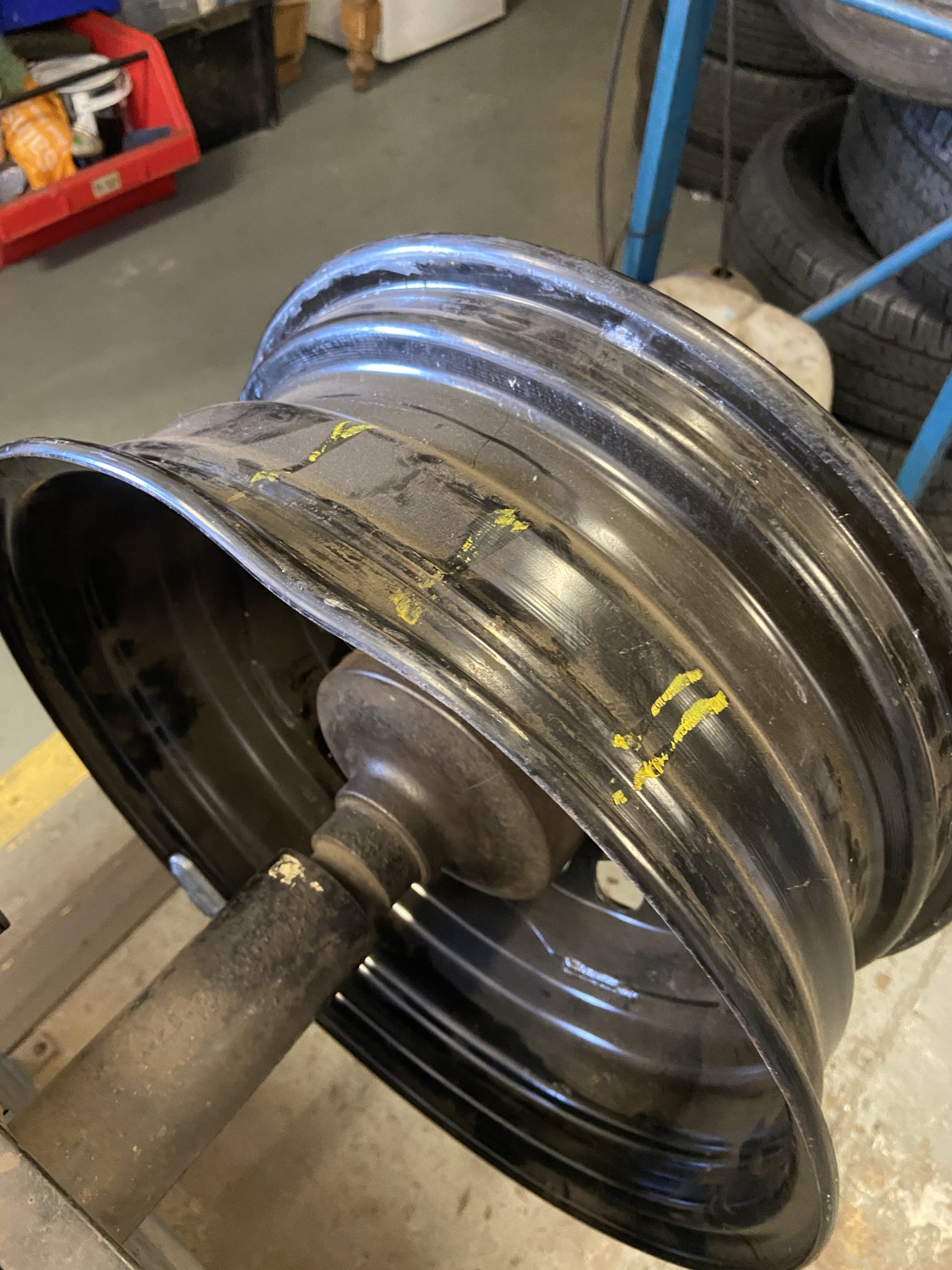 Bespoke Wheels Steel Wheel Before Straightening